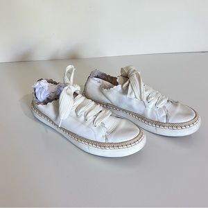 Kate Spade White Leather Scalloped Sneakers size 9